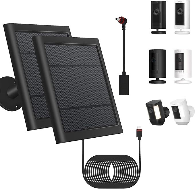 Solar Panel Outdoor for Ring Cameras with