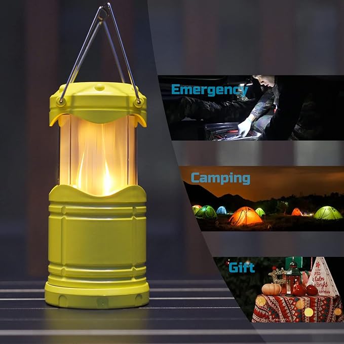 Lichamp 4 Pack LED Camping Lanterns, Collapsible Flameless Candles Tea Lights, Portable Battery