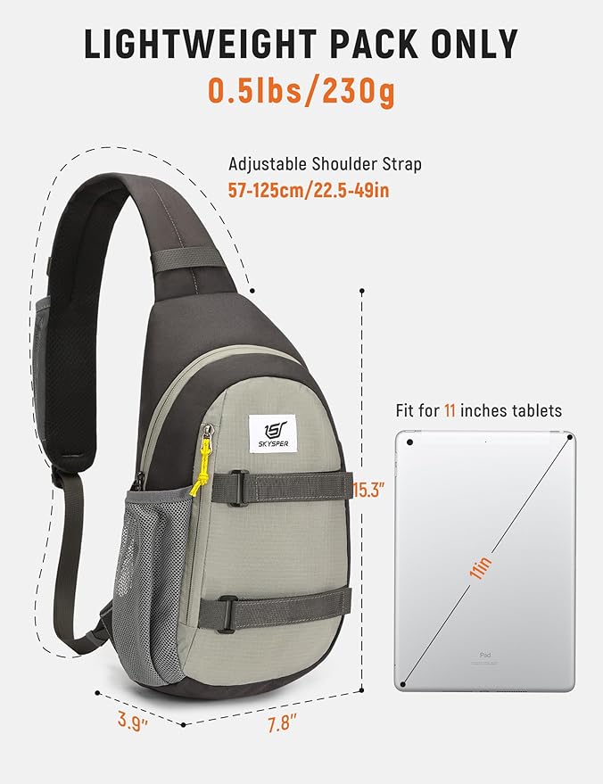 SKYSPER Sling Bag Anti-Theft RFID Crossbody Bag Travel Cross Body Backpack Shoulder Hiking Sling
