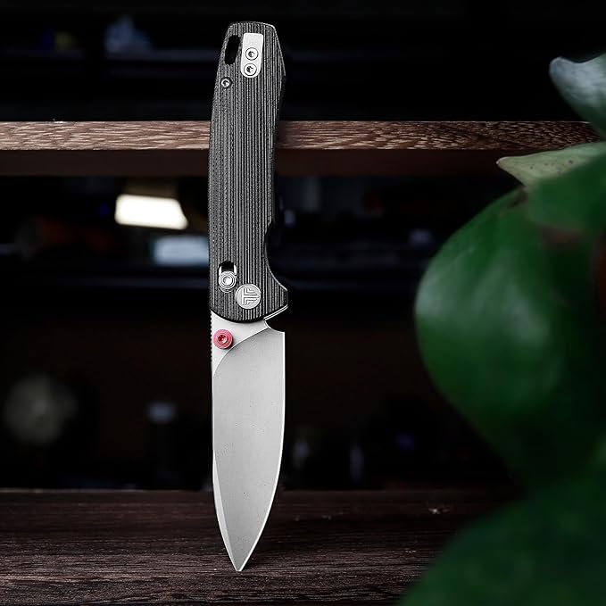 EDC Folding Pocket knife with Clip for Men,Thumb Studs Crossbar Lock Knives with 2.99" 14C28N Steel