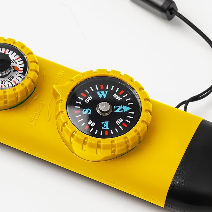 Emergency Survival Safety Whistle，Whistle for Kids with Lanyard,Compass,Thermometer,Ideal for