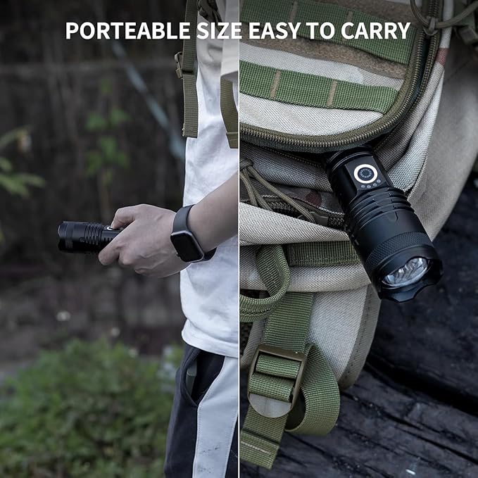 Rechargeable LED Flashlights High Lumens, 90,000 Lumens Super Bright Flashlights with 5 Modes