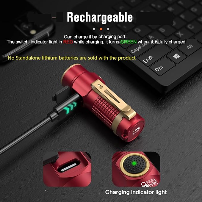NICRON Mini Flashlight, 1200 lumens Rechargeable led flashlights high lumens with Clip on