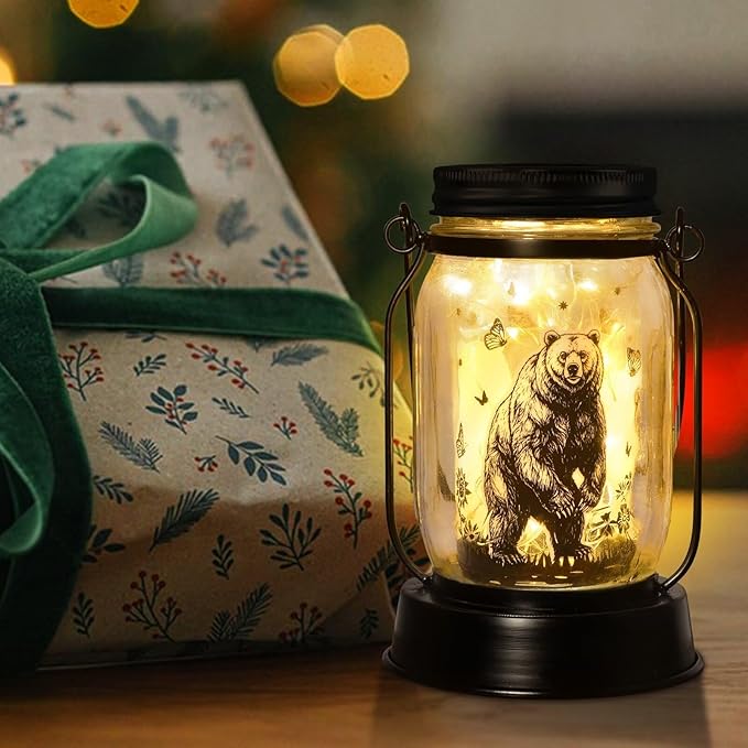 kyoryuger Bear Gifts for Women/Men Bear Lovers Solar Lantern Mom Birthday, Mothers Day, Solar