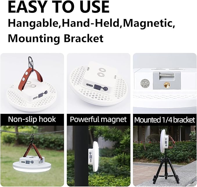 Camping Lantern 18800mAh Rechargeable Battery, 60W Ultra Bright LED Hanging Light with 3 Modes