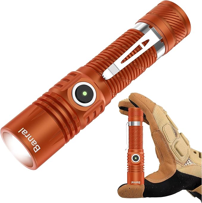Rechargeable Tactical Flashlights, High Lumens Small Mini USB-C LED Flashlight, Compact EDC Flash