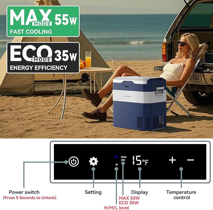 12 Volt Refrigerator Car Fridge Portable 12V 45 Quart Freezer Compressor Cooler 12V/24V DC 110～240