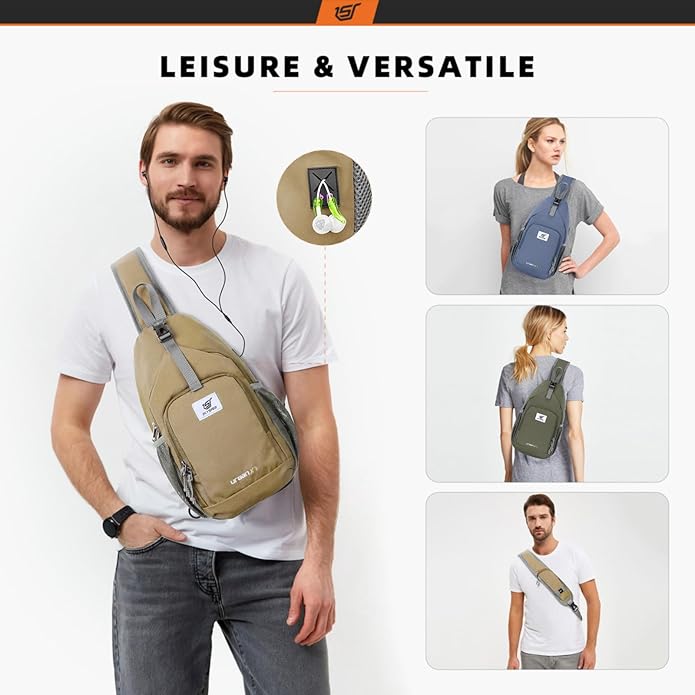 SKYSPER Sling Bag RFID Crossbody Sling Backpack Cross Body Shoulder Bag Travel Hiking Daypack for