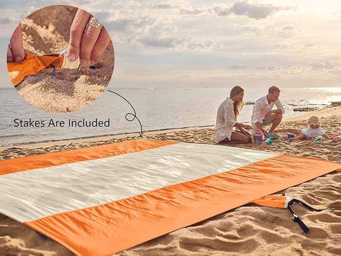 WEKAPO Beach Blanket Sandproof Waterproof, Extra Large Beach Mat, Oversized & Compact Sand Free Mat