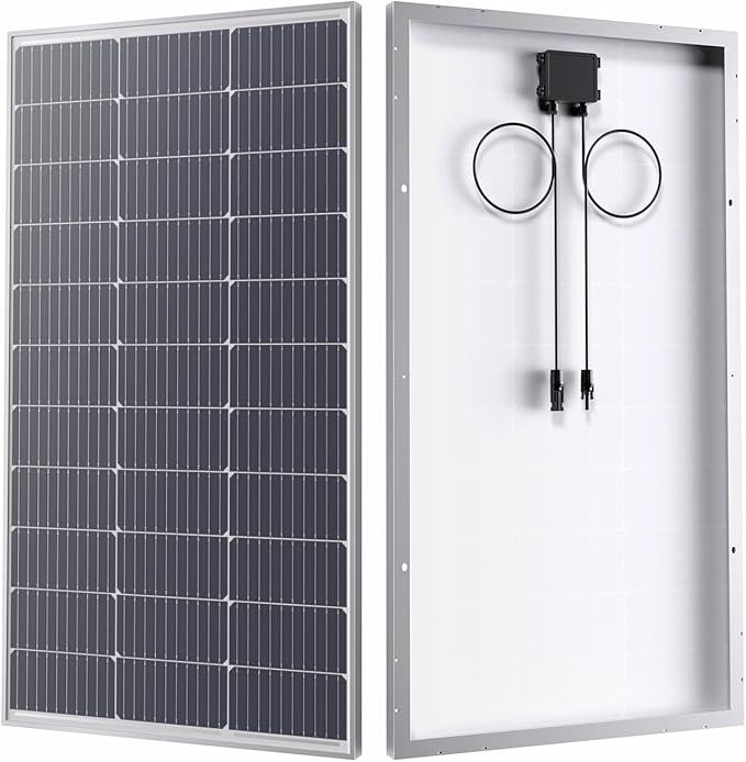 12V 100W Solar Panel,100 Watt Solar Panel with High-Output Design,High Efficiency Monocrystalline