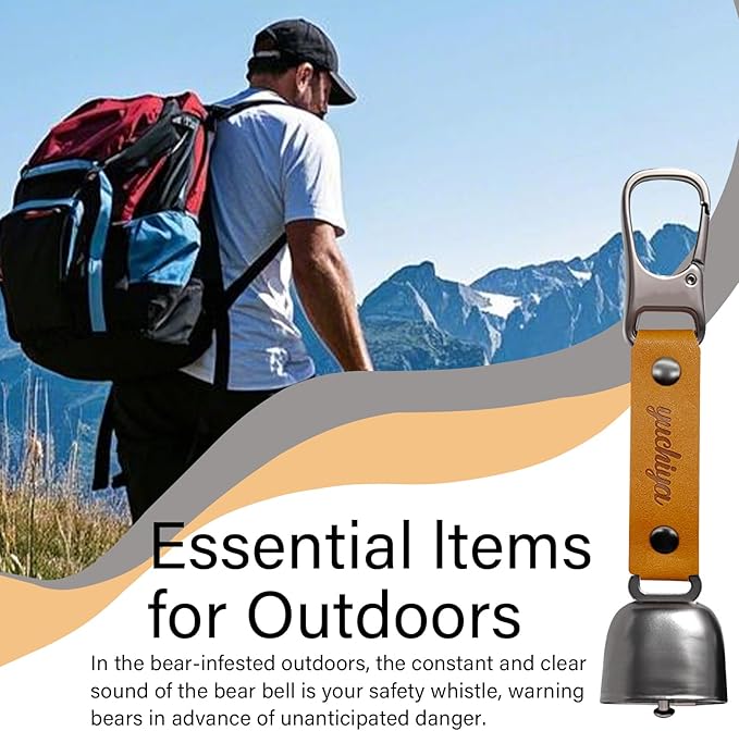 Bear Bell with Magnetic Silencer|Bear Bells for Hiking & Camping|Bear Deterrent Device with