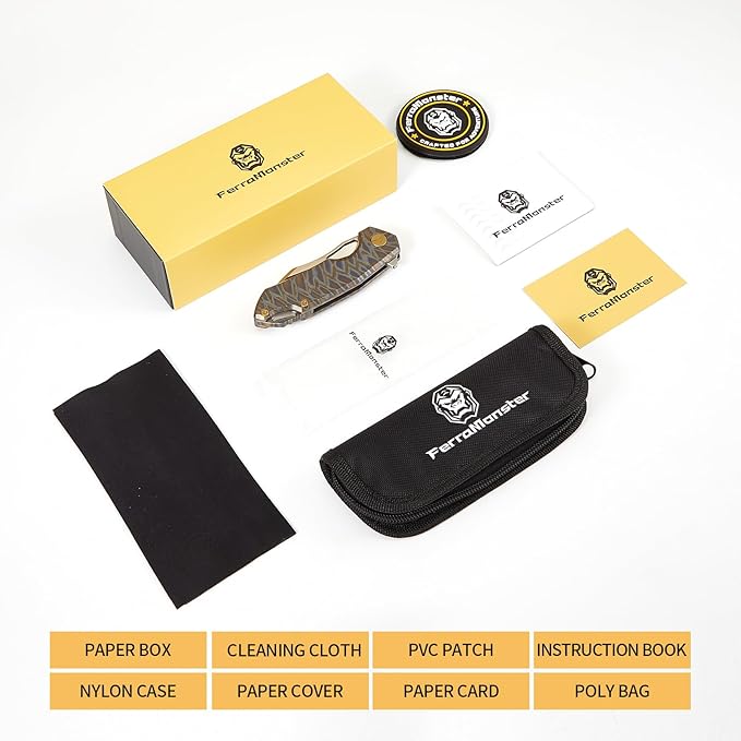 Folding Knife pocket knife EDC Knife With Clip Survival knife Camping knife - M390 Steel Titanium