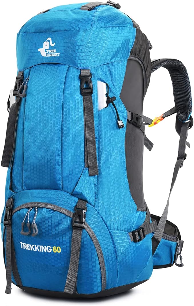 Bseash 60L Waterproof Hiking Camping Backpack with Rain Cover, Large Outdoor Sport Travel Daypack