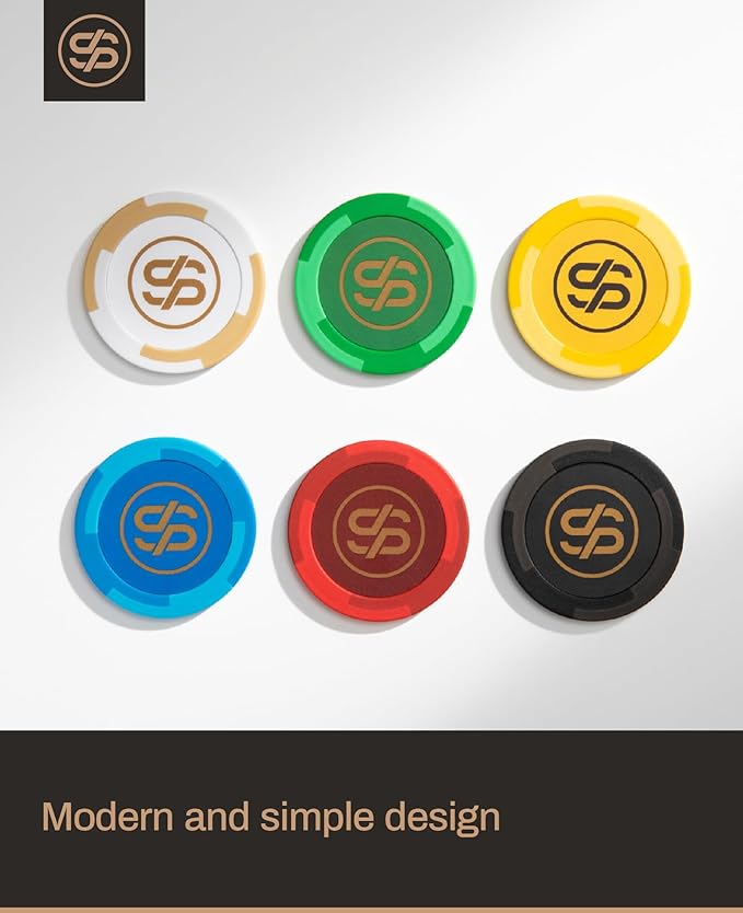 SLOWPLAY Godel Clay Poker Chips, 14 Grams Heavyweight Clay Composite, 40mm Large Chips in Bulk