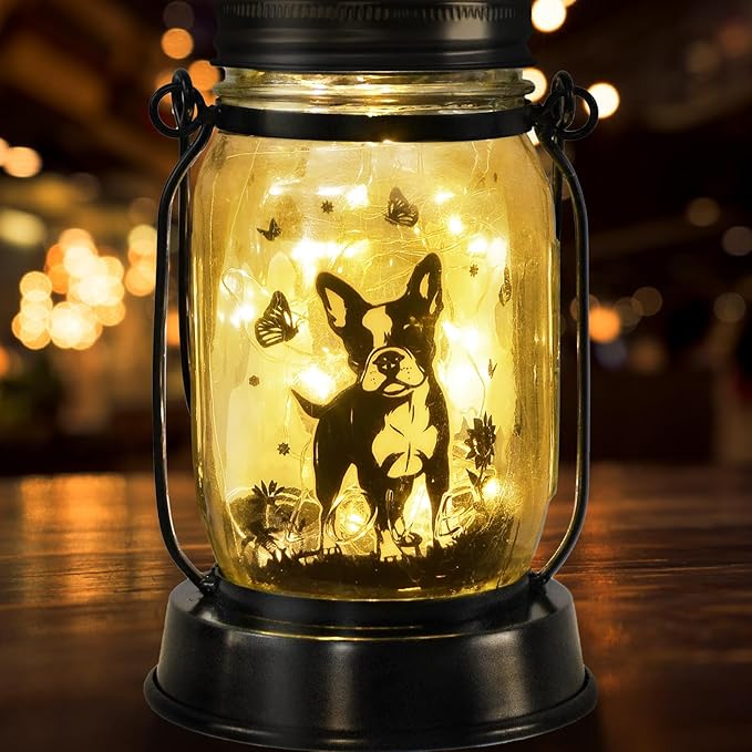 Boston Terrier Gifts for Women/Men Boston Terrier Solar Lanterns Mom Birthday Dog Lovers Lantern