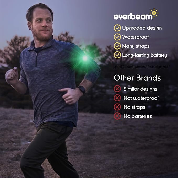 Everbeam E100 LED Safety Lights for Walking at Night - Waterproof Bike LED Light Excellent for