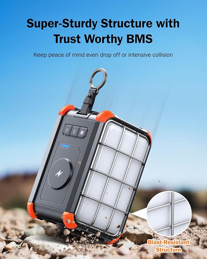 BROWEY Portable Power Station 153Wh Camping Small Solar Generator with Hand Crank 120V 150W AC