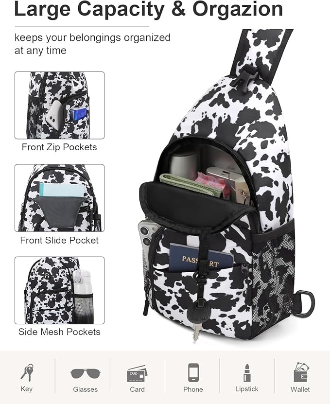Medium Crossbody Bags for Women Man Waterproof Sling Bag Backpack with Convertible Shoulder Strap