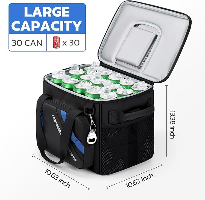 Maelstrom Cooler Bag, 30 Cans Beach Cooler, Large Leakproof Insulated Soft Cooler with Bottle