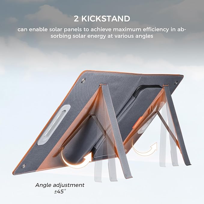 Flashfish 60w 18v Foldable Solar Panel, High-Efficiency Charger with DC Output & QC3.0 USB for