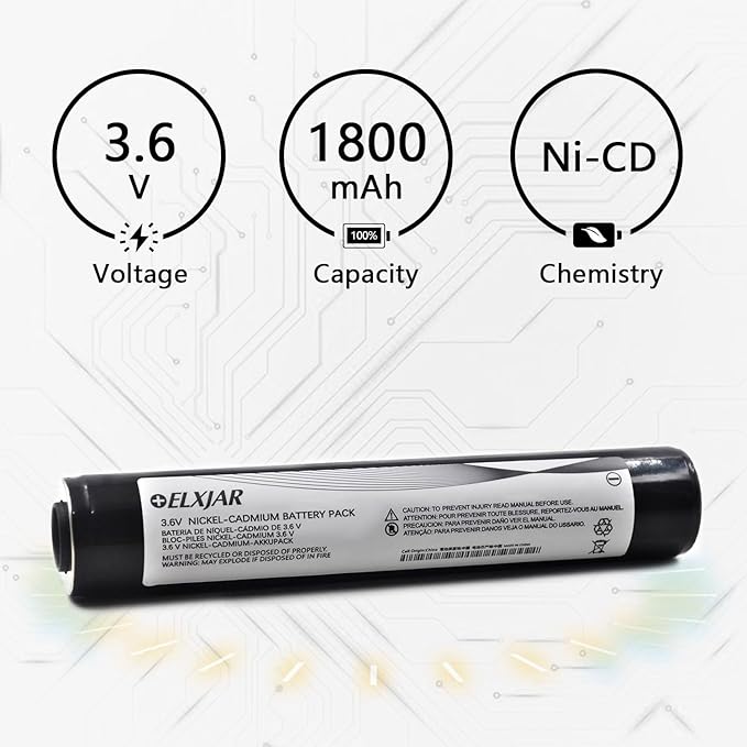 (2-Pack) 3.6V 1800mAh Ni-CD Rechargeable Battery Pack Replacement for Streamlight Stinger DS LED HP