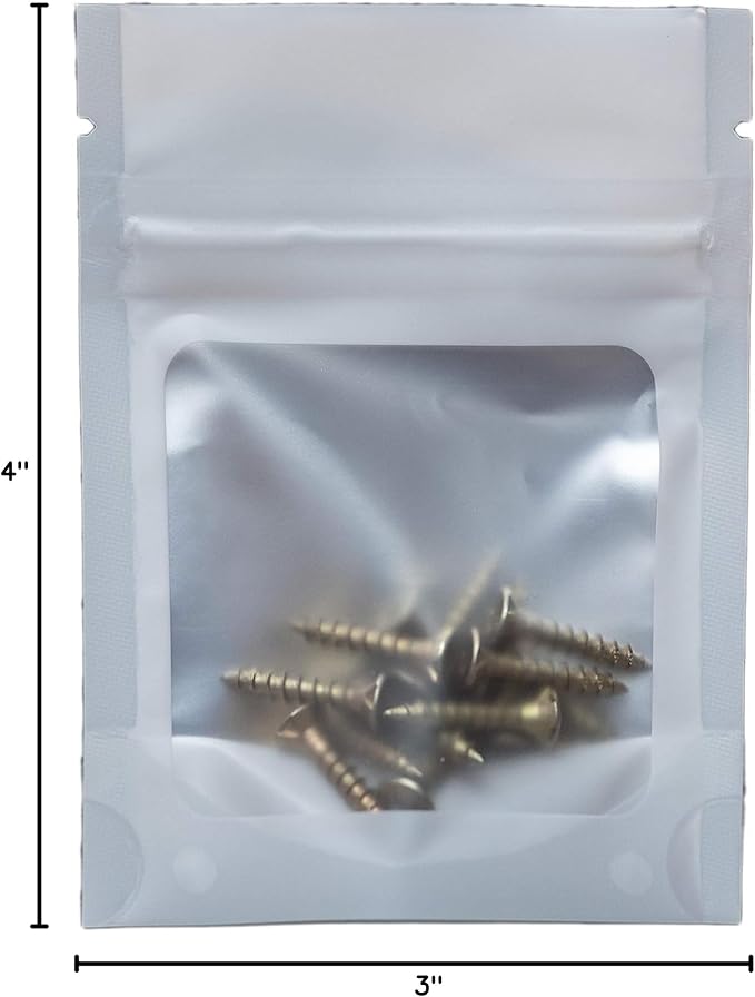 HANSER | Smell Proof Odorless Mylar Resealable Foil Pouch Bags with clear Window | Stand up bottom