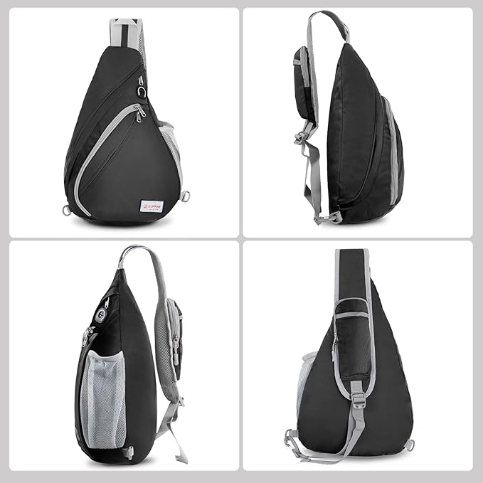ZOMAKE Sling Bag,Small Crossbody Sling Backpack,Water Resistant Shoulder Daypack for Travel,Anti