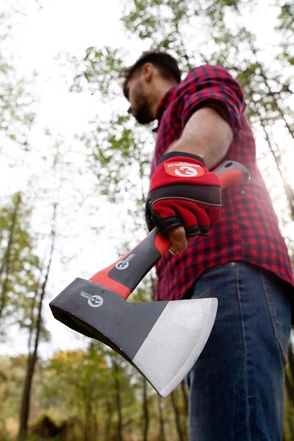 INTERTOOL Hatchet for Chopping Wood and kindling - Small Hand Axe for Camping Firewood - 15”