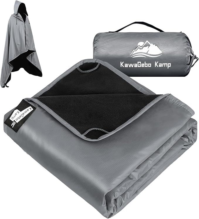 Fleece Waterproof Outdoor Blanket - Windproof Stadium Blanket for Camping, Picnics, and Sports Stay