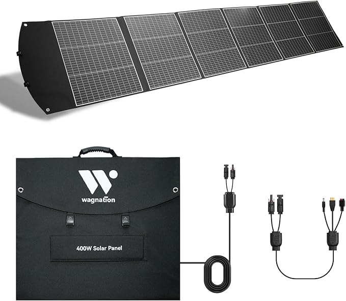 400 Watt Portable Solar Panel, 40V Foldable Solar Panel Charger with Kickstands, MC4 Output for
