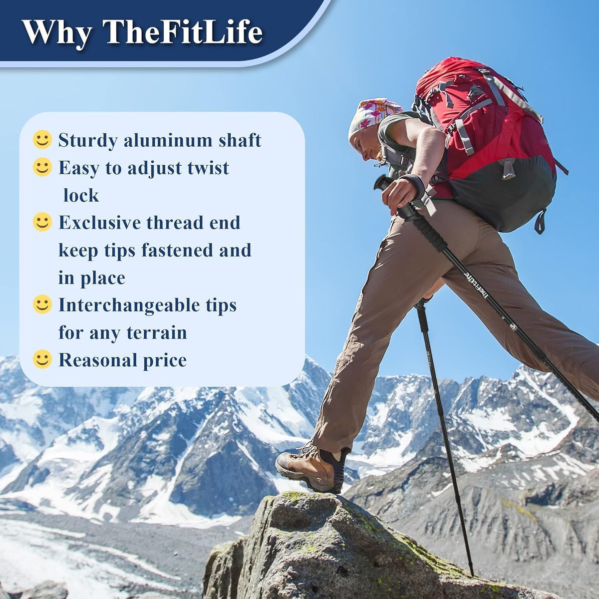 TheFitLife Trekking Poles - product view 3