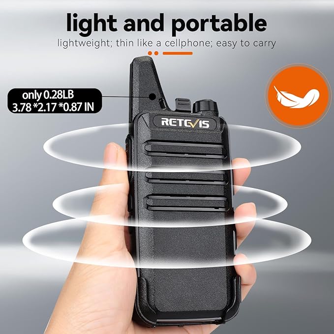 Retevis RT22 Two Way Radio Long Range Rechargeable,Portable 2 Way Radio, USB-C Charging, Handsfree