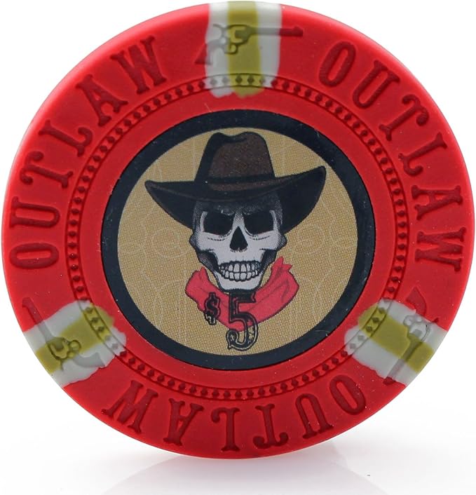 500 Poker Chips, Poker Chip Set - Outlaw, 500 Piece Poker Set with Numbers for Poker