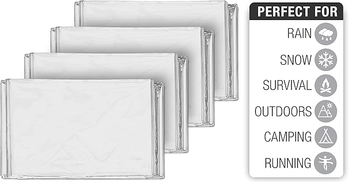 Swiss Safe 10 Pack Mylar Emergency Blankets for Survival - Compact & Insulated for Cold Weather