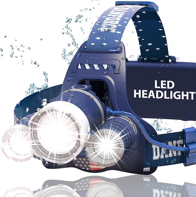 DanForce Headlamp. USB Rechargeable LED Head Lamp. Ultra Bright LUMINUS 1080 Lumen Head Flashlight