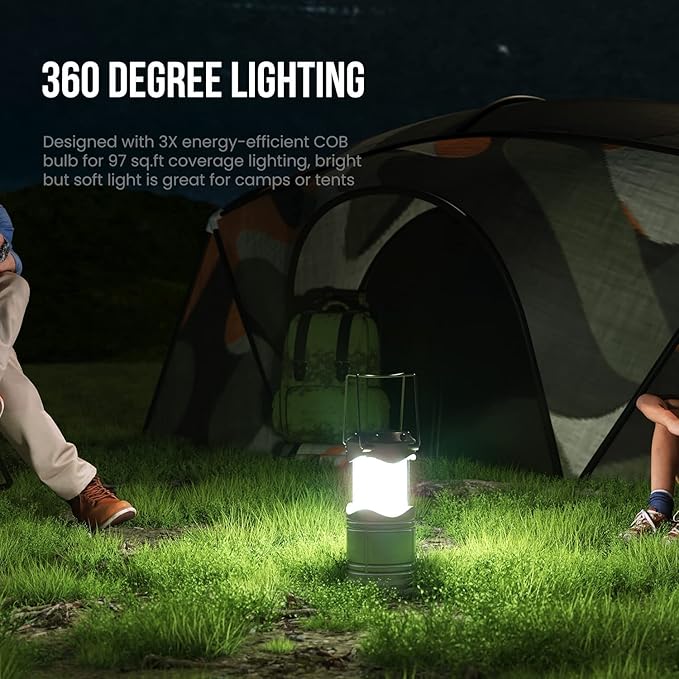 Lichamp LED Camping Lantern, 4 Pack Battery Powered Flashlight for Power Outages, Portable