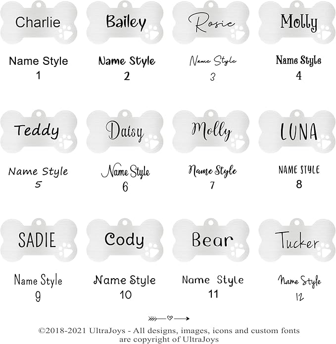 Ultra Joys Dog Tags Personalized for Pets - Hollow Paw Custom Pet ID Tag - Engraved Dog Tag for