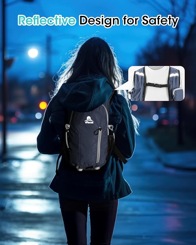 Small Hiking Backpack with Front Phone Holder, Packable Back pack with Chest and Waist Strap