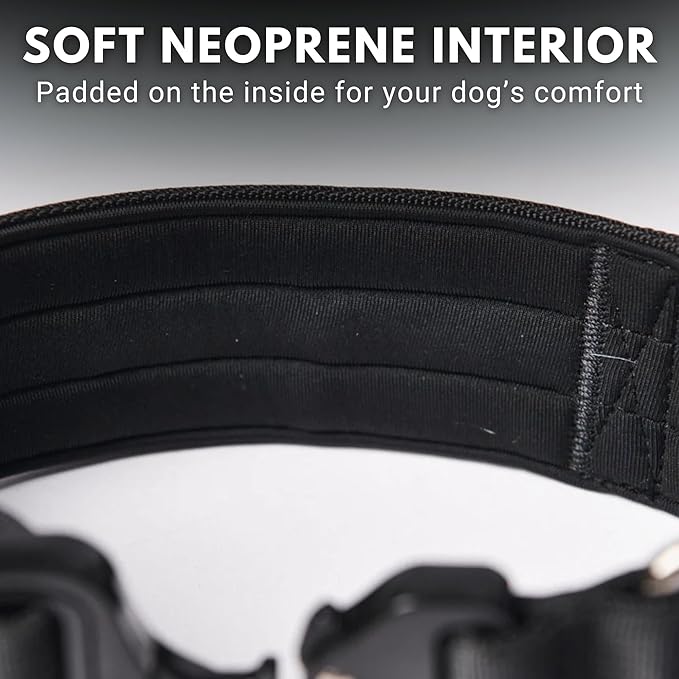 Spark Paws Tactical Dog Collar - Heavy Duty, Premium Quality, Thick and Durable for Large and