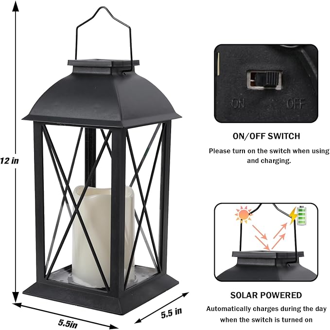 Afirst Solar Lantern Outdoor, 2 Pack Hanging Decorative Outdoor Lights Waterproof Umbrella Lights