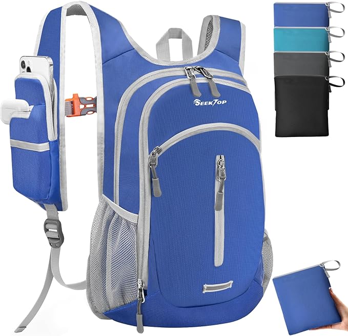 Seektop Small Hiking Backpack 12L to 15L Expandable Travel Packable Waterproof Daypack Lightweight