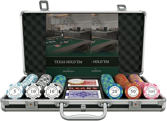 Bullets Poker Set with Designer Case Carmela ??Deluxe Set, Chips and Cards, Rules Manual, Dealer