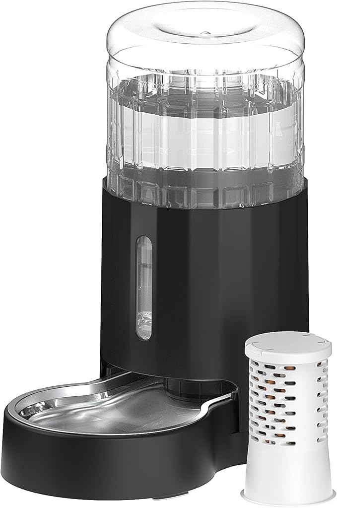CZPET Automatic 4L Filter Dog and Cat Water Dispenser with Stainless Steel Bowl Gravity
