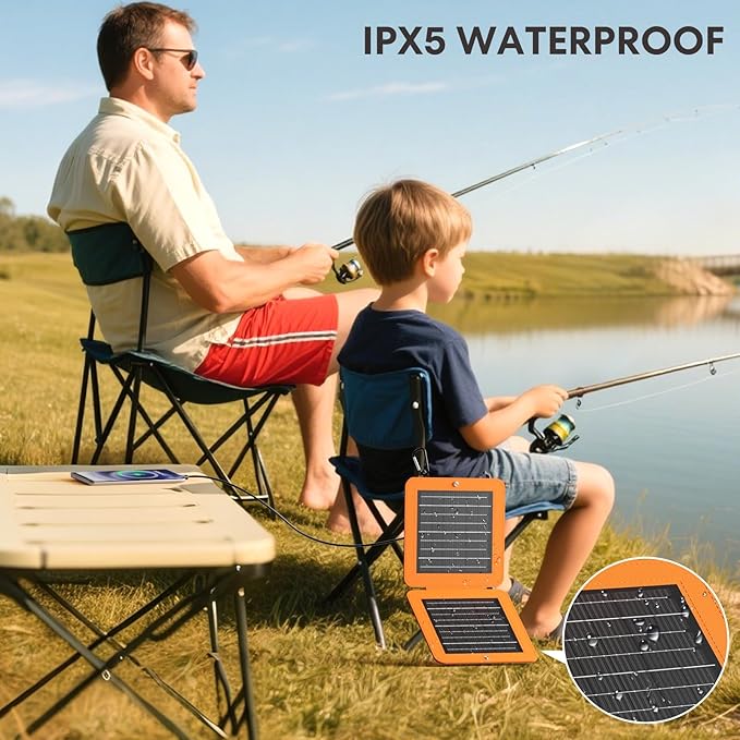 Solar Panels 10W Portable Foldable Solar Charger with 5V USB-A and USB-C Fast Charging Compatible
