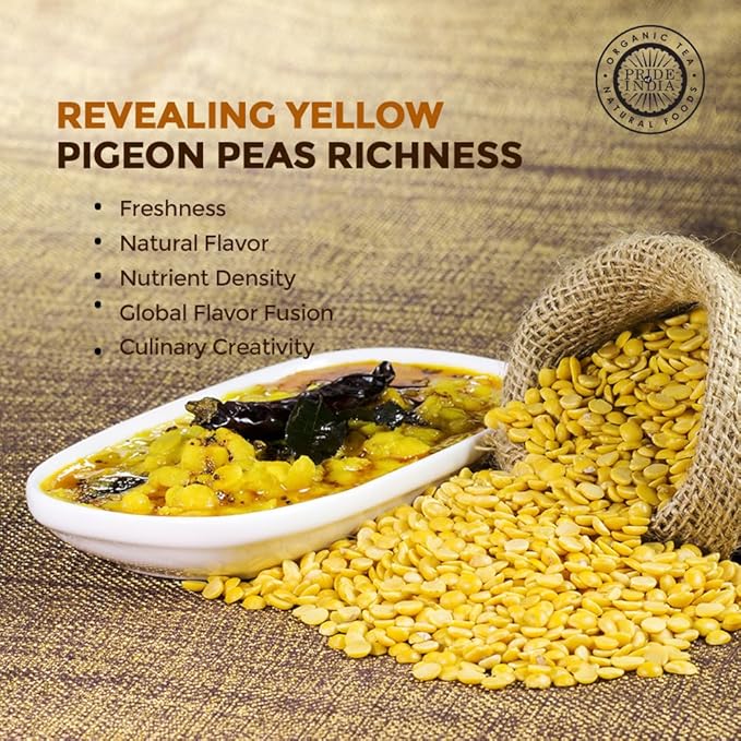 Pride Of India - Indian Split Yellow Pigeon Peas - Protein & Fiber Rich Toor (Arahar) Dal, 1.5