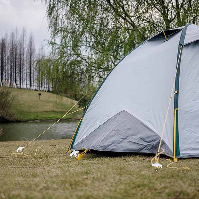 8" Screw in Tent Stakes Heavy Duty, Ground Anchors Screw in, Metal Threaded Tent Spikes, Camping