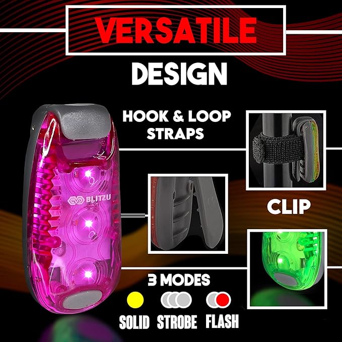 4 Pack LED Safety Light, Clip on Reflective Gear Lights for Walking at Night, Running, Jogging