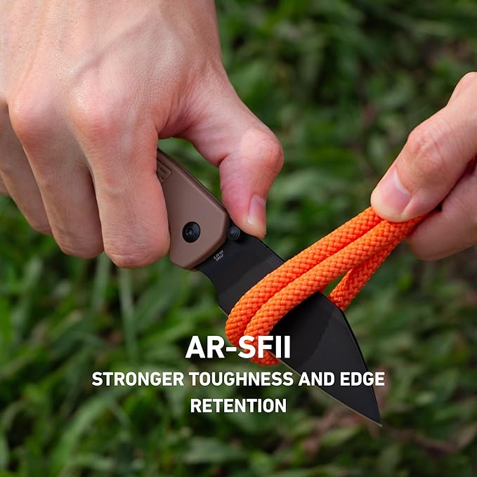 CJRB Pyrite-Light Pocket Knife, 3.34'' Upgraded AR-SFII Steel Blade FRN Handle, Sharp EDC Knives