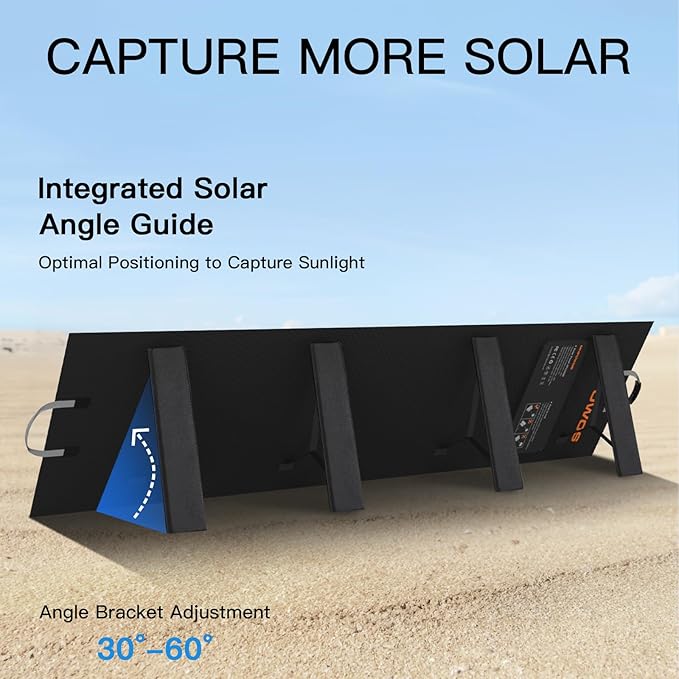 Portable Solar Panel 220W 40V Monocrystalline Foldable Solar Panels Charger Power Backup, IP67