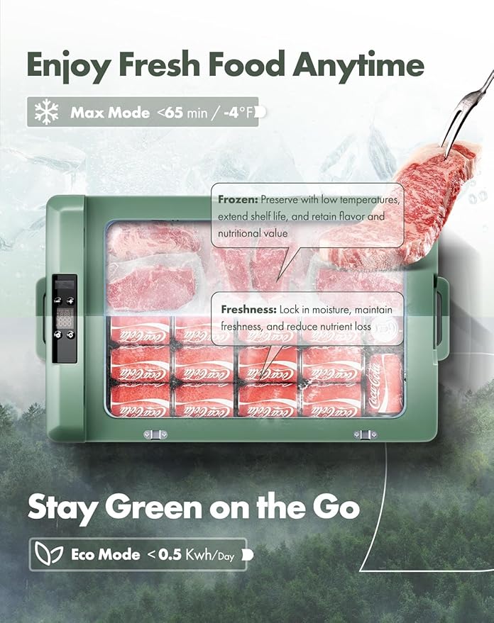 A-Premium 12 Volt Refrigerator 47QT/44.7L Portable Car Fridge Cooler (w/ ABS777 Cover), -4°F~68°F